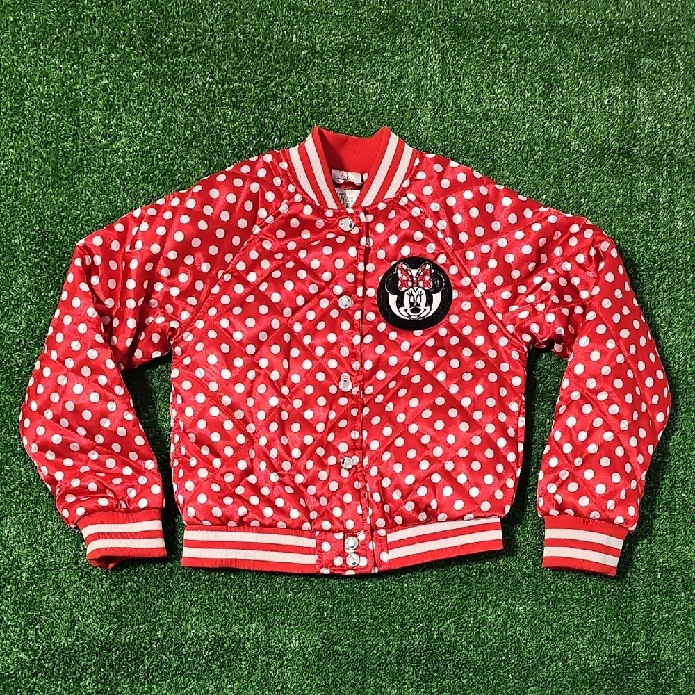 Disney Minnie Mouse Quilted Jacket With Polka Dots Girls 5/6